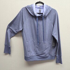 90 Degree By Reflex Hoodie Womens Medium Blue Htr Fay Mountain Pullover Pocket